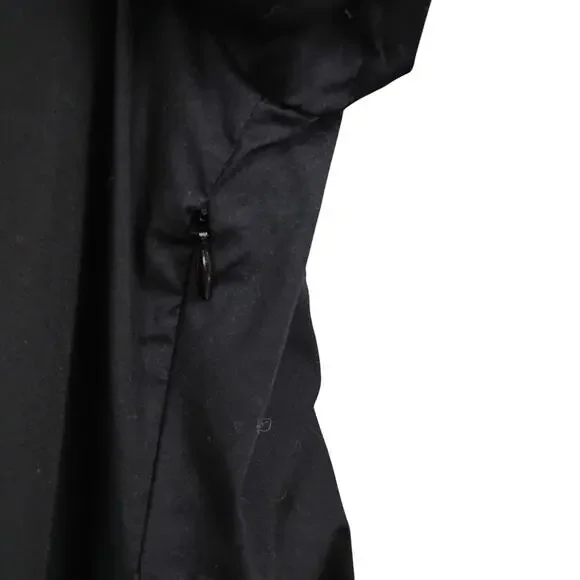 Zara Poplin Mock Wrap Blouse Size XL Black Long Puffy Sleeves Tie at the Waist - Picture 7 of 9